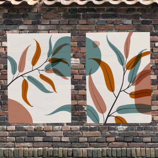 Abstrakt-minimalistisches botanisches Set