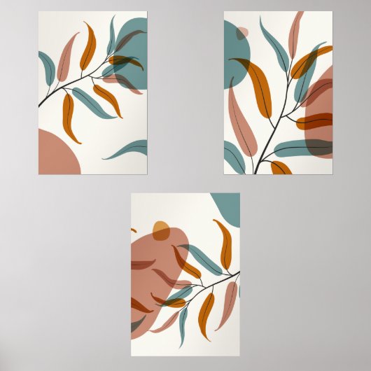Abstrakt-minimalistisches botanisches Set (Vorderseite)