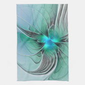 Abstrakt mit Blau, moderne fraktale Kunst Geschirrtuch (Vertikal)