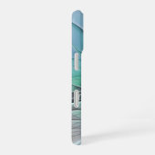 Abstrakt mit Blau, moderne fraktale Kunst iPhone 16 Hülle (Rechte Seite)