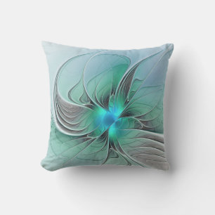 Abstrakt mit Blau, moderne fraktale Kunst Kissen