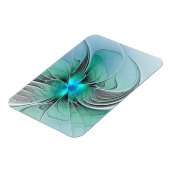 Abstrakt mit Blau, moderne fraktale Kunst Magnet (Linke Seite)
