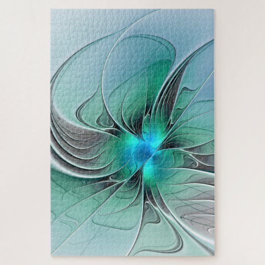 Abstrakt mit Blau, moderne fraktale Kunst Puzzle (Vertikal)