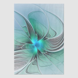 Abstrakt mit Blau, moderne fraktale Kunst Seidenpapier