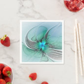 Abstrakt mit Blau, moderne fraktale Kunst Serviette (Beispiel)