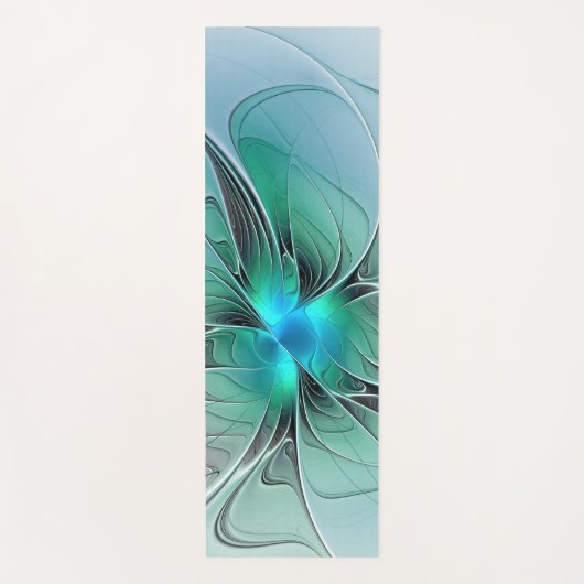 Abstrakt mit Blau, moderne fraktale Kunst Yogamatte (Vorderseite)