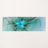 Abstrakt mit Blau, moderne fraktale Kunst Yogamatte (Vorderseite (Horizontal))