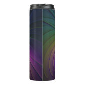 Abstrakt mit blauem, modernem Fraktal-Monogramm Thermosbecher (Rückseite)