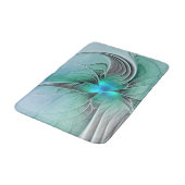 Abstrakt mit blauer, moderner Kunst des Fraktals Badematte (Schrägansicht)