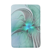 Abstrakt mit blauer, moderner Kunst des Fraktals Badematte (Vorderseite Vertikal)