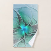 Abstrakt mit blauer, moderner Kunst des Fraktals Badhandtuch Set (Handtuch)