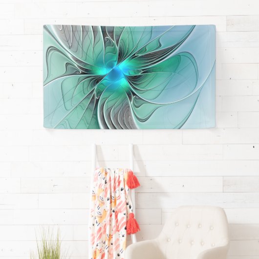 Abstrakt mit blauer, moderner Kunst des Fraktals Banner (Insitu)