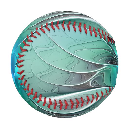 Abstrakt mit blauer, moderner Kunst des Fraktals Baseball (Vorderseite Links)