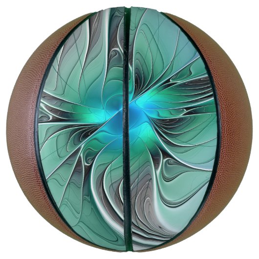 Abstrakt mit blauer, moderner Kunst des Fraktals Basketball (Vertikal)