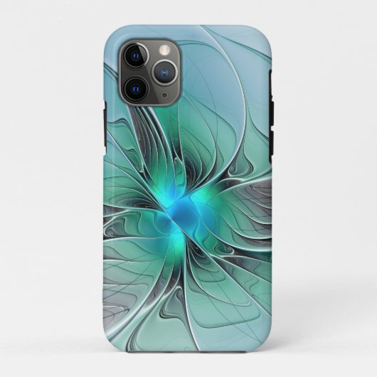Abstrakt mit blauer, moderner Kunst des Fraktals Case-Mate iPhone Hülle (Rückseite)