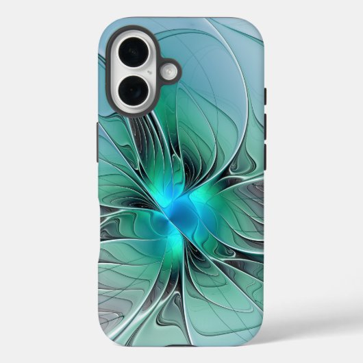 Abstrakt mit blauer, moderner Kunst des Fraktals Case-Mate iPhone Hülle (Rückseite)