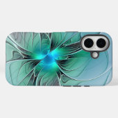 Abstrakt mit blauer, moderner Kunst des Fraktals Case-Mate iPhone Hülle (Rückseite (Horizontal))