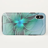 Abstrakt mit blauer, moderner Kunst des Fraktals Case-Mate iPhone Hülle (Rückseite (Horizontal))