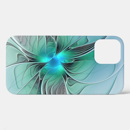 Abstrakt mit blauer, moderner Kunst des Fraktals Case-Mate iPhone Hülle (Rückseite (Horizontal))