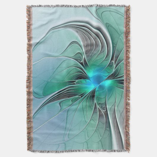 Abstrakt mit blauer, moderner Kunst des Fraktals Decke (Vorderseite Vertikal)