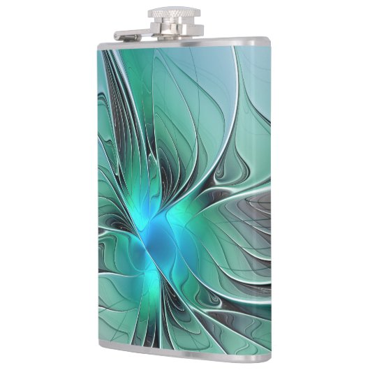 Abstrakt mit blauer, moderner Kunst des Fraktals Flachmann (Links)