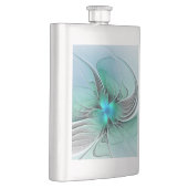 Abstrakt mit blauer, moderner Kunst des Fraktals Flachmann (Rechts)