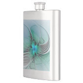 Abstrakt mit blauer, moderner Kunst des Fraktals Flachmann (Links)