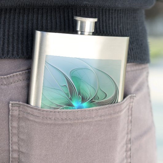 Abstrakt mit blauer, moderner Kunst des Fraktals Flachmann (Beispiel)