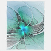 Abstrakt mit blauer, moderner Kunst des Fraktals Fleecedecke (Vorderseite)