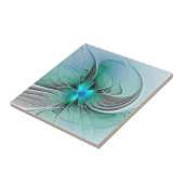 Abstrakt mit blauer, moderner Kunst des Fraktals Fliese (Seite)