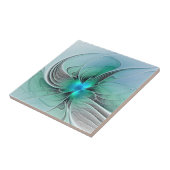 Abstrakt mit blauer, moderner Kunst des Fraktals Fliese (Seite)