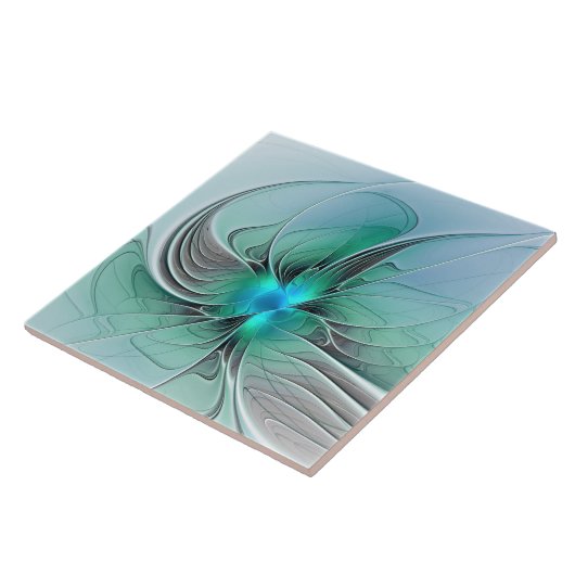 Abstrakt mit blauer, moderner Kunst des Fraktals Fliese (Seite)