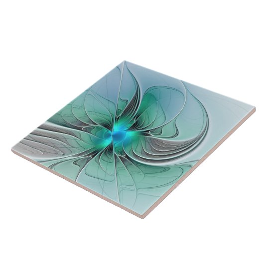 Abstrakt mit blauer, moderner Kunst des Fraktals Fliese (Seite)