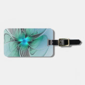 Abstrakt mit blauer, moderner Kunst des Fraktals Gepäckanhänger (Vorderseite horizontal)