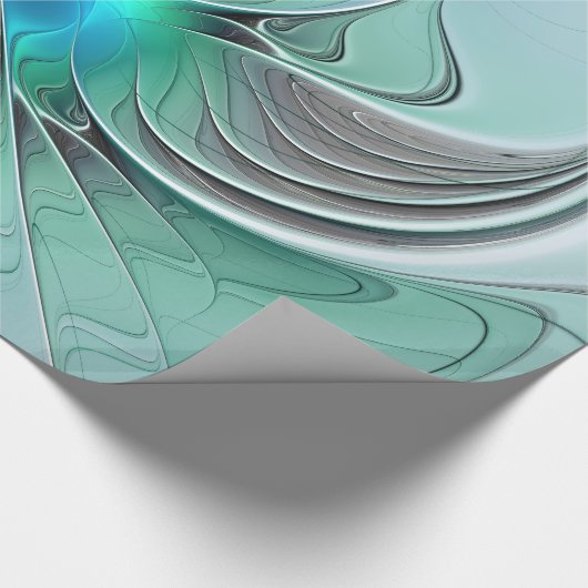 Abstrakt mit blauer, moderner Kunst des Fraktals Geschenkpapier (Ecke)