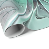 Abstrakt mit blauer, moderner Kunst des Fraktals Geschenkpapier (Rolleneckpunkt)