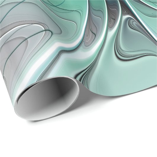 Abstrakt mit blauer, moderner Kunst des Fraktals Geschenkpapier (Rolleneckpunkt)