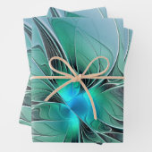 Abstrakt mit blauer, moderner Kunst des Fraktals Geschenkpapier Set (Beispiel)