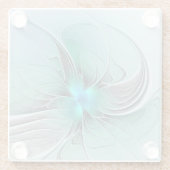 Abstrakt mit blauer, moderner Kunst des Fraktals Glasuntersetzer (Rückseite)