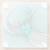 Abstrakt mit blauer, moderner Kunst des Fraktals Glasuntersetzer (Rückseite)