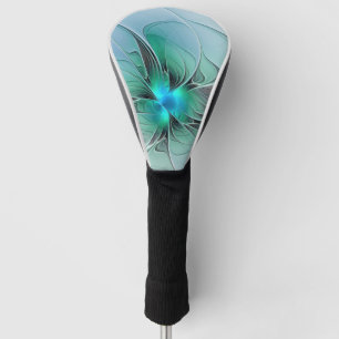 Abstrakt mit blauer, moderner Kunst des Fraktals Golf Headcover