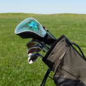 Abstrakt mit blauer, moderner Kunst des Fraktals Golf Headcover (In SItu)