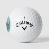 Abstrakt mit blauer, moderner Kunst des Fraktals Golfball (Logo)