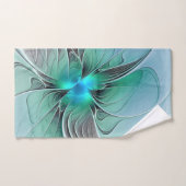 Abstrakt mit blauer, moderner Kunst des Fraktals Handtuch (Handtuch)