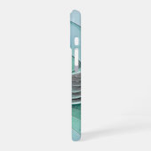 Abstrakt mit blauer, moderner Kunst des Fraktals iPhone 16 Hülle (Linke Seite)