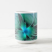 Abstrakt mit blauer, moderner Kunst des Fraktals Kaffeetasse (Mittel)