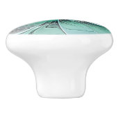 Abstrakt mit blauer, moderner Kunst des Fraktals Keramikknauf (Seitenansicht)