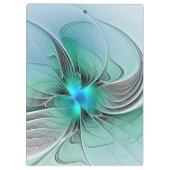 Abstrakt mit blauer, moderner Kunst des Fraktals Klemmbrett (Rückseite)