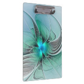 Abstrakt mit blauer, moderner Kunst des Fraktals Klemmbrett (Rechts)