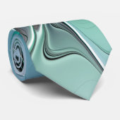 Abstrakt mit blauer, moderner Kunst des Fraktals Krawatte (Gerollt)